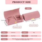 HASTHIP Jewellery Organizer Box for Women with Snap Button Closure in Pink Velvet | Portable Storage for Rings Bracelets and Earrings
