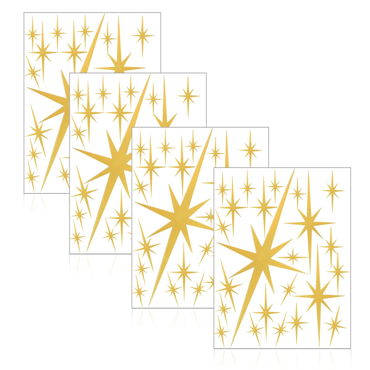 HASTHIP® Golden Twinkle Stars Wall Stickers Multi Sizes Mirroring Acrylic Self Adheisve Stars Wall Stickers Background Decor Kids Room Wall Decor Home Decor