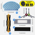 HASTHIP® Filter Brush Mop Cloth Set for Ecovacs Deebot Ozmo 920 950 T5 N5 N8 T5 Max, T5 Power Vacuum Deebot N8 Replacement Accessories for Deebot.