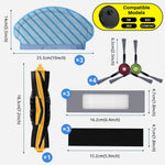 HASTHIP Filter Brush Mop Cloth Set for Ecovacs Deebot Ozmo 920 950 T5 N5 N8 | 2PCS Replacement Accessories