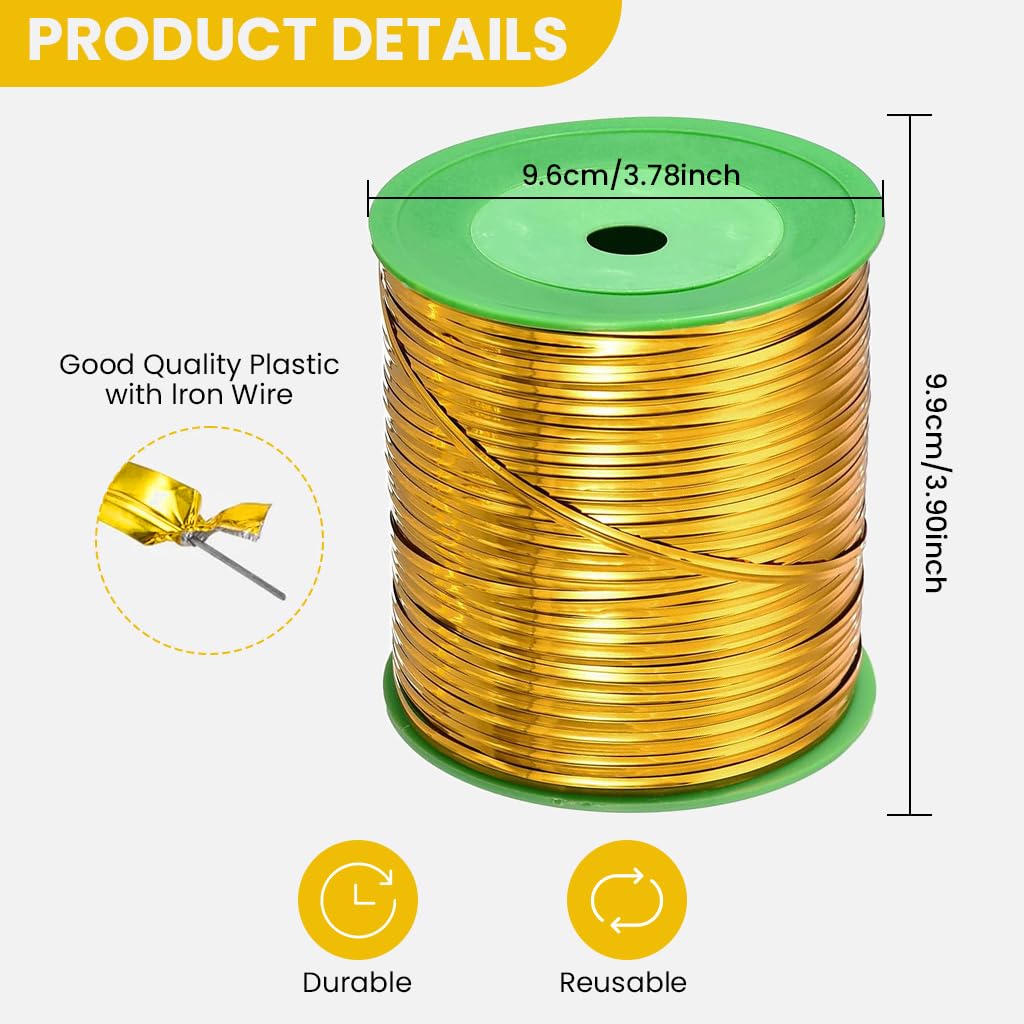 HASTHIP Metallic Twist Tie for Food Packaging and Crafts featuring 360m Roll | Golden Foil Wire