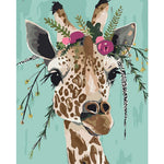 HASTHIP Paint by Numbers Kit for Home Wall Décor with 16x20 in Canvas | Colorful Giraffe Design for Adults and Kids