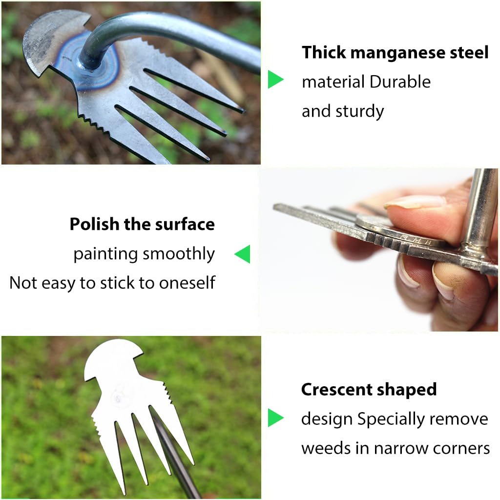 HASTHIP Garden Weeder Hand Tool for Lawn and Yard featuring 34cm Steel Fishtail Head | Ergonomic Handle