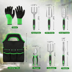 HASTHIP Gardening Tools Set 16PCS for Planting and Weeding with Aluminum Alloy Tools & Bag