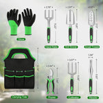 HASTHIP® 8 Pcs Gardening Tools Set - Aluminum Alloy Steel - Garden Planting Tools - Gardening Tools Kit For Home Garden - Gardening Tools Kit Set - With Tote Tool Bag - Suitable For Garden Patio