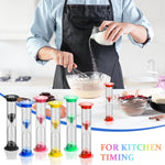 HASTHIP Hour Glass Sand Timer Set for Classroom and Kitchen Use with 12 Pack 3.4in | 6 Colors PVC Tube Design