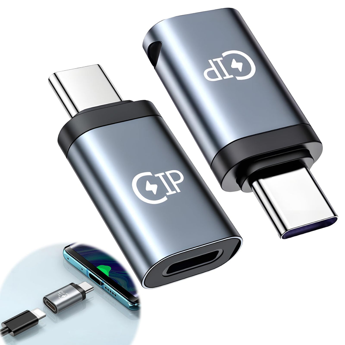 HASTHIP® Adaptador USB-C 2 Piezas, Convertidor Lightning a USB-C, 60W Carga Rápida y 480 Mbps Transferencia de Datos, Compatible con iPhone 16/15/Pro/Max, iPad, MacBook, Samsung, Xiaomi y Más