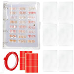 HASTHIP® Organizador de Uñas Postizas,Libro de Almacenamiento Portátil para Uñas Gel y Acrílicas con Hojas Reutilizables y Cinta Adhesiva Doble Cara,Caja Exhibición para