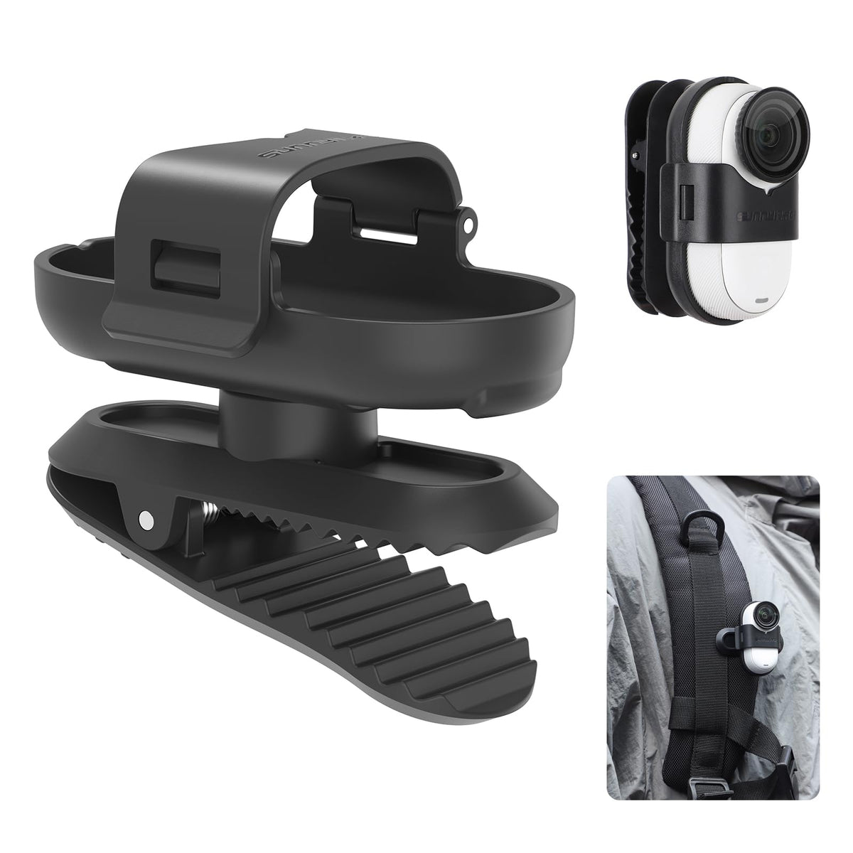 HASTHIP® Clip de Mochila para Cámara Insta360 Go 3s,Soporte de Liberación Rápida con Rotación 360°,Clip Sombrero Compatible con Accesorios Insta360 Go 3s