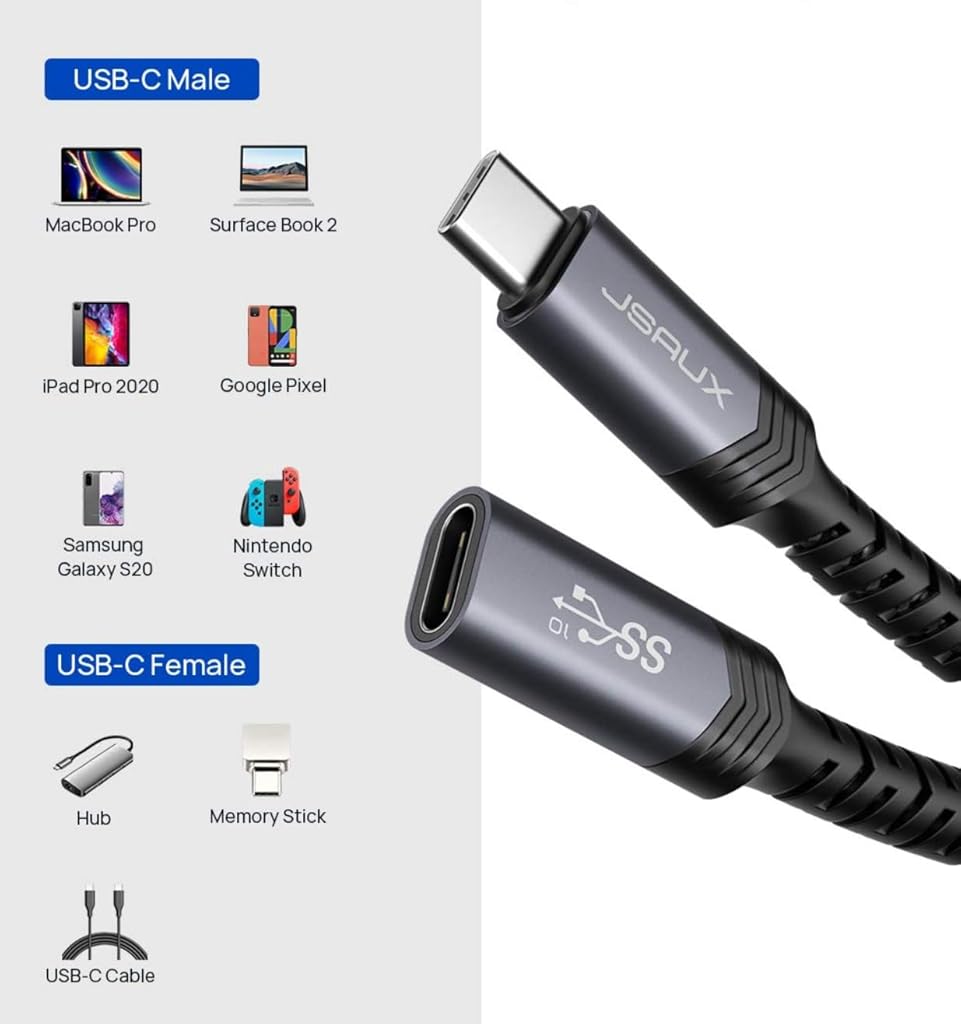 HASTHIP® Type C Extension Cable