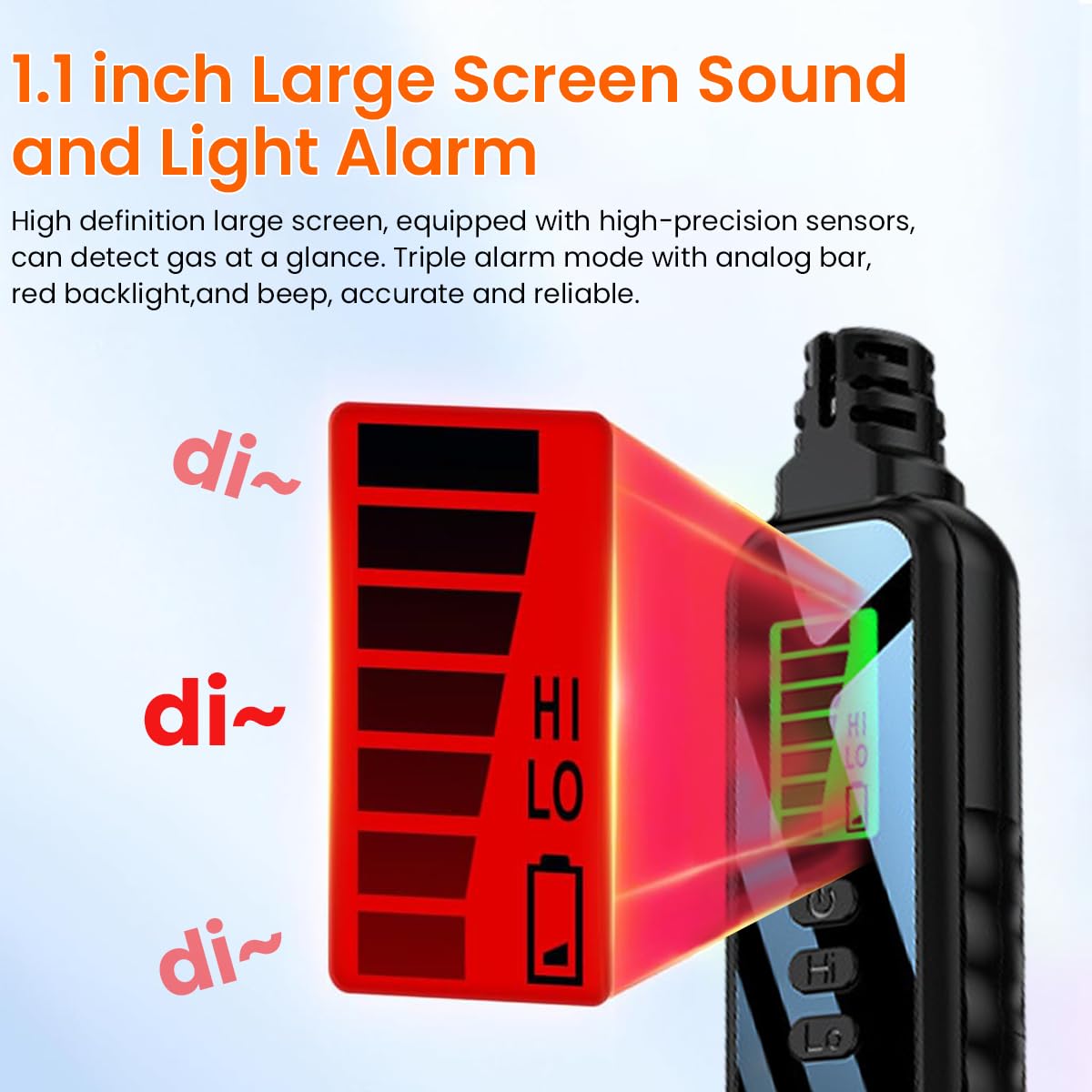 HASTHIP Gas Leak Detector for Home and Outdoor Use with LCD Display and Dual Alarm | Adjustable Sensitivity up to 1000ppm