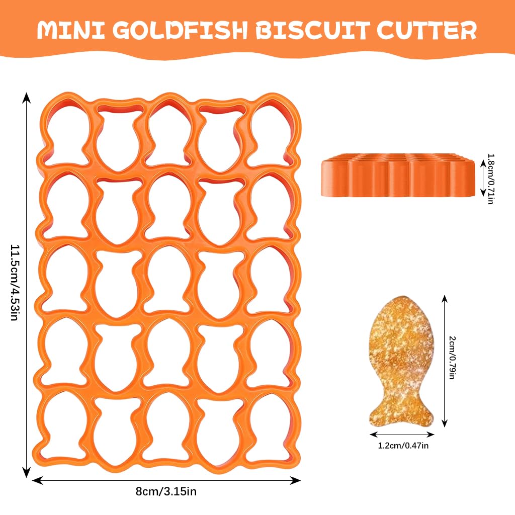 HASTHIP Mini Goldfish Cracker Cutter for DIY Baking with 25 Cavities and Food Grade PP | Easy Clean Fish Cookie Mold