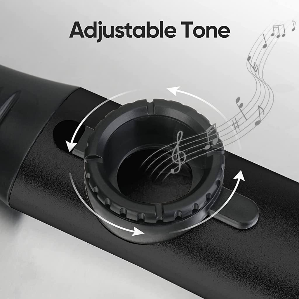 HASTHIP Kazoo Musical Instrument for Kids and Adults with 5 Membranes and Aluminum Alloy Body | Black
