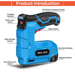 HASTHIP Electric Staple Nail Gun for Upholstery and Carpentry with 1500mAh USB Rechargeable Battery | Includes 400 Staples and Nails