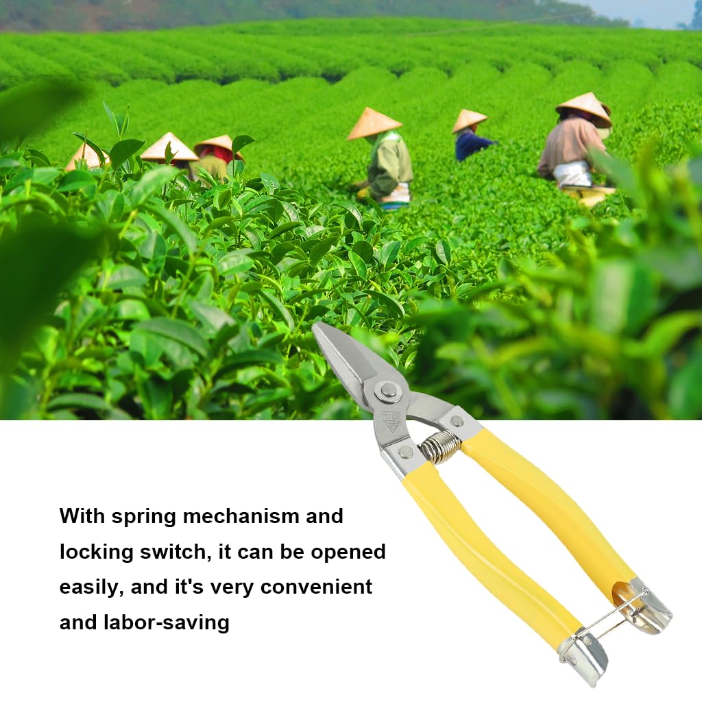 HASTHIP Garden Scissors for Pruning and Harvesting with Spring Loaded Mechanism and Rubberized Handle