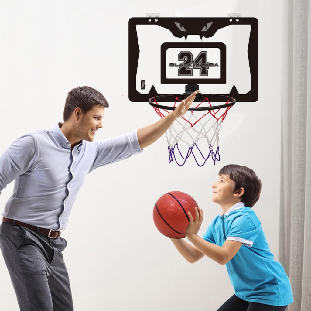 HASTHIP Kids Indoor Basketball Hoop Kit with Wall Mounted Mini Basketball Set