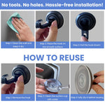 HASTHIP Wall Hooks for Bathroom and Kitchen with Strong Vacuum Suction Cup | 4Pcs Removable Set