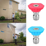 HASTHIP® 7-Spray Angle & Mode Nozzle Tip Set, High Pressure 4000 PSI, 1/4'' Quick Connect, Stainless Steel & Plastic, Universal Sprayer Accessory, Long Range for Hard-To-Reach Areas, Multi-Color