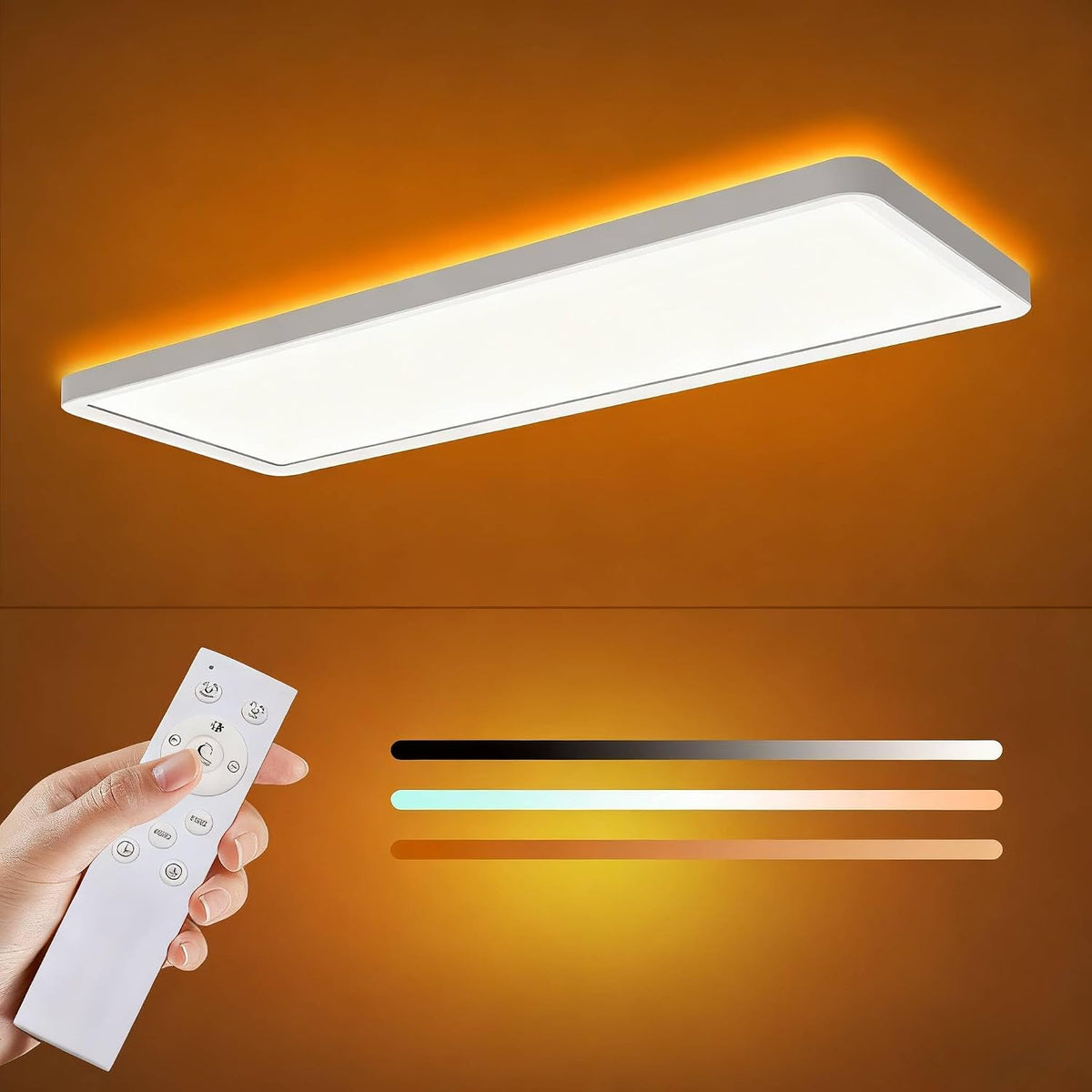Hasthip 48W LED Ceiling Light with Remote Control & Dimmable Design