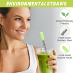HASTHIP Reusable Straw for Travel with 3.8–8.3 in Retractable Design and Cleaning Brush | 304 Stainless Steel Eco Set