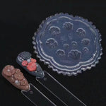 HASTHIP Nail Charms Resin Mold Set for DIY 3D Nail Art with Hearts Flowers and Crowns | 5Pcs Silicone Molds