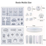 HASTHIP Resin Casting Mold Kit for Jewelry Making with 94 Pcs Silicone Moulds | Includes Hand Twist Drill and Glitter Sequins
