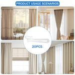 HASTHIP Curtain Pinch Pleat Hooks for Drapes and Shower Curtains with 85mm Adjustable Anti Slip Ratchet Design | Set of 20