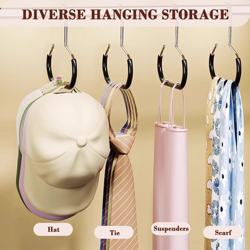 HASTHIP Wardrobe Hooks for Clothes and Hat Storage featuring Space Saving Metal Design | Set of 10