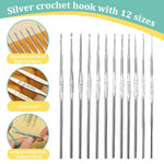 HASTHIP Crochet Hooks Set for Beginners with Ergonomic Handles and 54 Pcs Aluminum Tools | Includes Stitch Markers and Yarn Needles