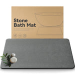 HASTHIP Bath Mat for Bathroom with Double Sided Anti Skid Base 15.75x11.8 in Grey | Quick Dry Diatomaceous Earth Surface