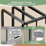 HASTHIP Kitchen Sink Organizer for Countertop Storage with Drainer Panel 24.5 x 14 x 28cm | Carbon Steel Black Rack