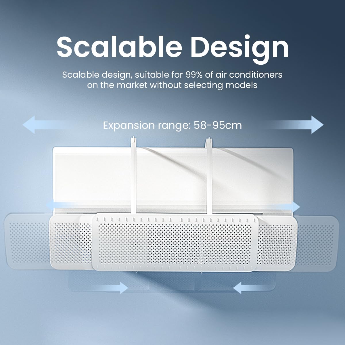 Air Conditioner Deflector 22-32 inches Retractable Wind Deflector Adjustable Angle Design Universal Hanging Air Conditioner Wind Deflector for Room Bedroom Office