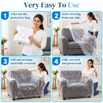 HASTHIP Clear PE Furniture Cover, 120-Micron Shield for Single Sofas, Moving and Storage