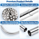 HASTHIP U-Shaped Shower Curtain Rod, 23,6 Pulgadas, Adjustable Stainless Steel in Silver