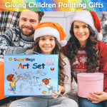 HASTHIP® 208 Pcs Kids Art Painting Kit Colour Set Painting Art Kit Art Set for Kids with Built In Folding Easel Crayons Color Pencil Pastels Multi Color Water Soluble Color Pens Birthday Gift for Kids