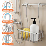 HASTHIP Aluminum Over-Door Shower Caddy, Tool-Free Hanging Storage, 28.5 × 12 × 9.6 cm