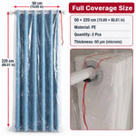 HASTHIP Curtain Dust Covers for Blackout Curtains, 60 Micron PE, Drawstring, 2-Pack, 50 × 220 cm