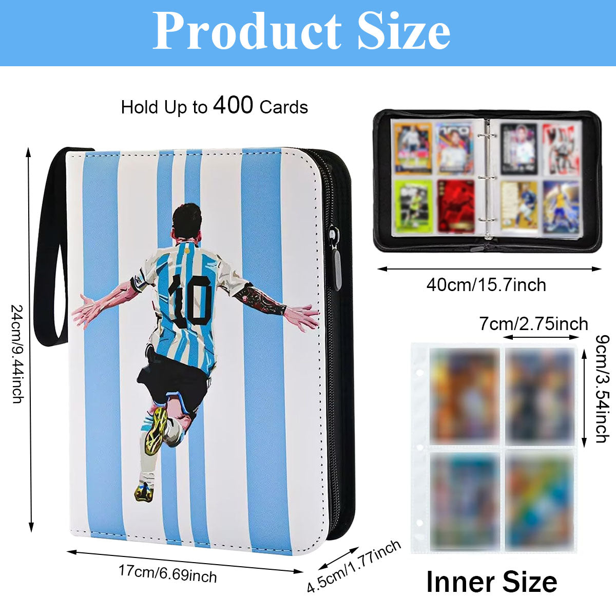 HASTHIP® Pockets Soccer Card Binder for Soccer Trading Cards Collectors