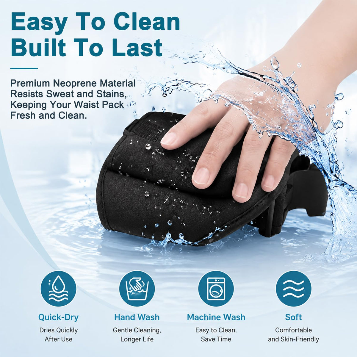 HASTHIP Adjustable Microphone Transmitter Belt Pouch with Quick-Drying, Sweat-Absorbent Strap