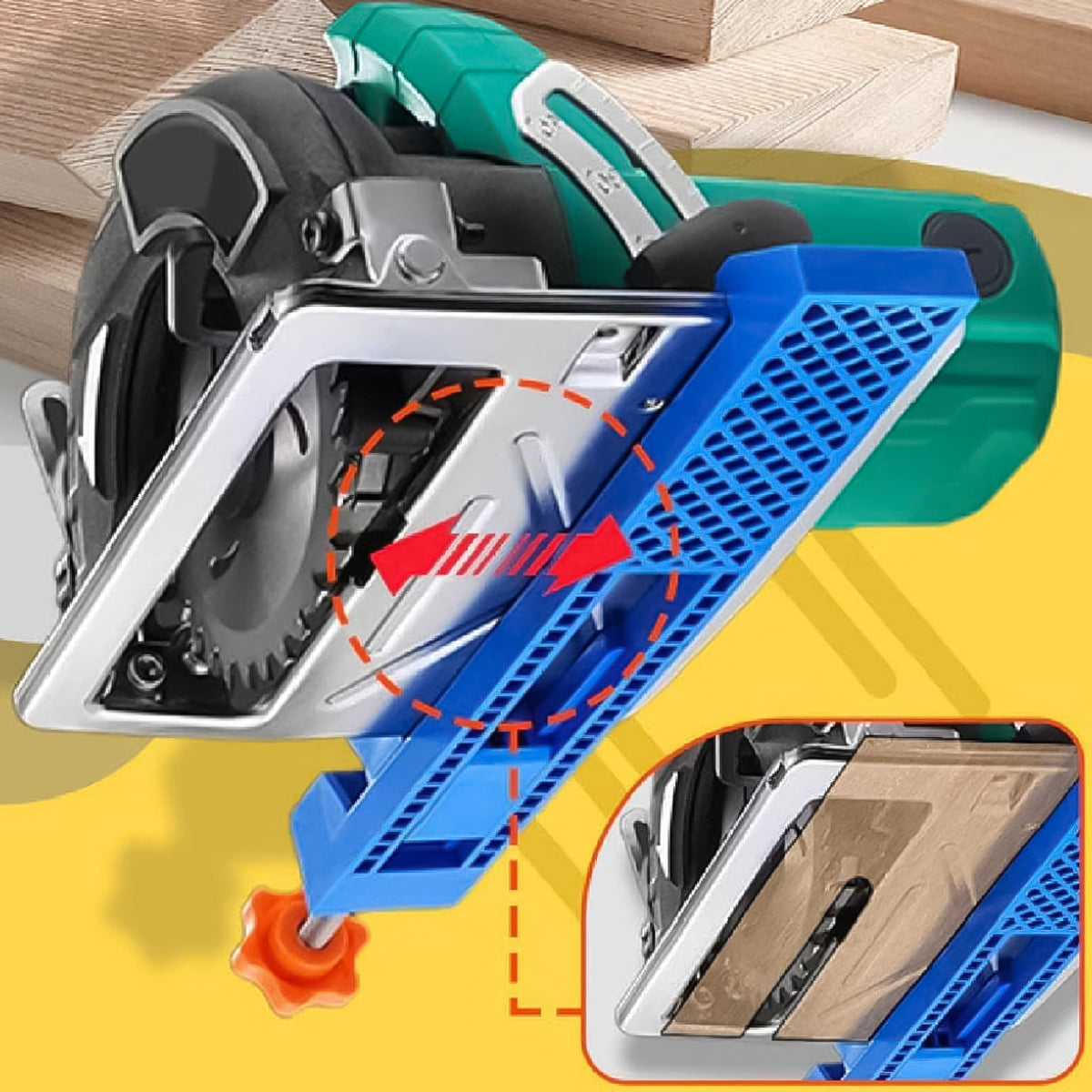 HASTHIP® Cutting Machine Base Guide 5.3-8.2 inches Cutting Length Adjustable Woodcraft Electric Circular Saw Milling Positioning Clamp Precision Wood Cutting Guide