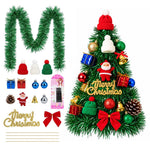HASTHIP 17-Piece Christmas Ornament Set with Red and Green Glitter and Shatterproof Plastic