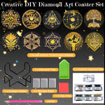 HASTHIP® 10Pcs DIY Diamond Painting Coasters Material Kit Creatvie Tarot Coasters set with Holder, Beginners DIY Diamond Art Kit with Accessories and Tools Diamond Painting Art Home Gift