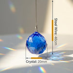 HASTHIP 12 Pcs 20mm Multicolor Crystal Ball Prism Suncatchers Steel Wire Rope And Ring