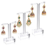 HASTHIP 3-Piece Clear Acrylic T-Bar Earring Display Stands, Three Heights for Retail and Photography