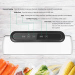 Vacuum Sealer, Automatic Food Sealer with Built-in Cutter& Roll Bag Storage, Machine for Food Storage and Preservation with Dry&Moist Modes with 10 Reusable Bags