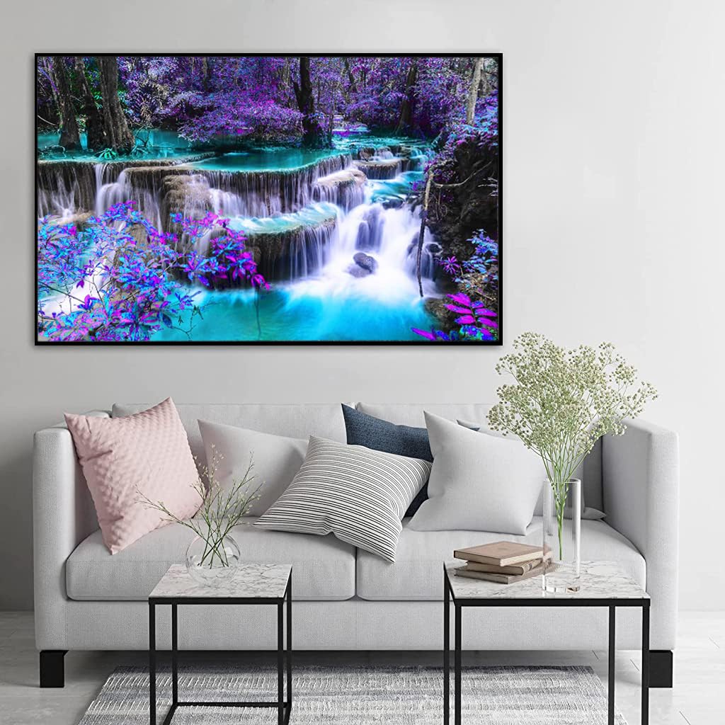 HASTHIP 5D Diamond Painting Kit for Adults with 27.5 x 15.7 in Waterfall Canvas | DIY Home Wall Art