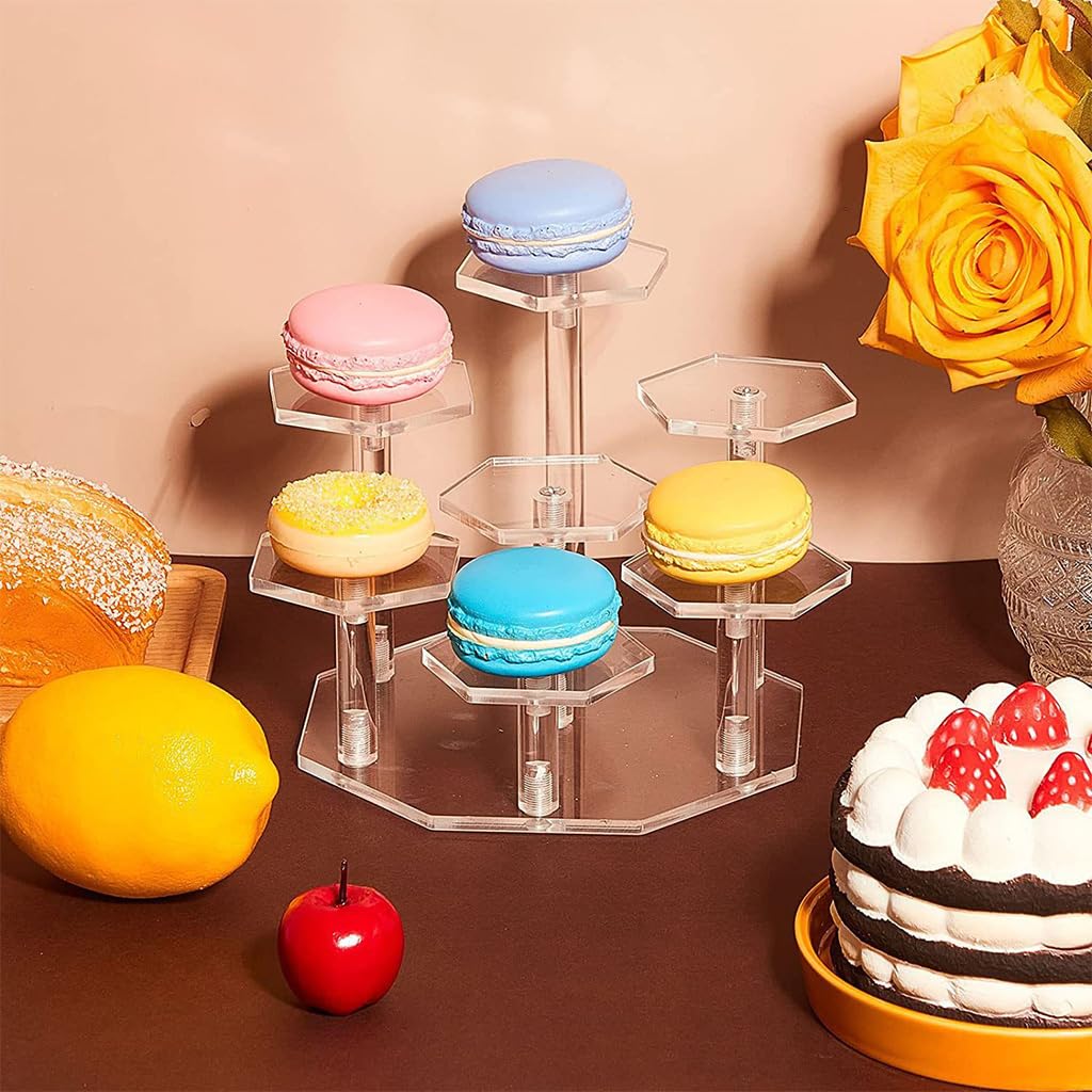 HASTHIP Collectible Figure Stand for Action Figures with 7 Hexagonal Bases | Clear Acrylic Display
