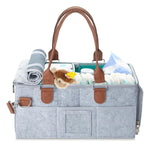HASTHIP® Organizador de Pañales de Bebé Fieltro con Asas,Cesta Portátil Multi Compartimentos para Artículos Bebé,Bolsa Organizadora para Mamá,Regalo Baby Shower y Esenciales