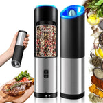 HASTHIP® Gravity Electric Pepper Crusher with LED Ceramics Grinding Core, Electric Salt and Pepper Grinder, Adjustable Coarseness, Battery Operated, Kitchen Spice Mill Essential for Modern Cooking