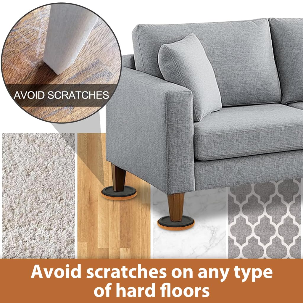 HASTHIP Chair Leg Floor Protectors for Wooden Floors with 3.5 in Felt Pads | Noise Reduction